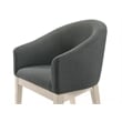 Neroli Set of 2 Gray Fabric Barrel Accent Chairs Upholstered Lounge Chairs