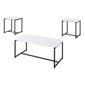 lilola home gt 3 piece engineered wood coffee table and end table set in white
