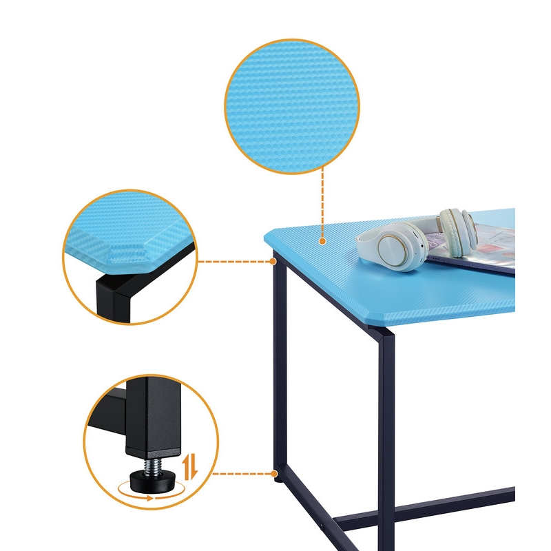 Lilola Home GT 3PC Engineered Wood Coffee Table and End Table Set in Blue