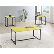 Lilola Home GT 3 PC Engineered Wood Coffee Table and End Table Set in Yellow