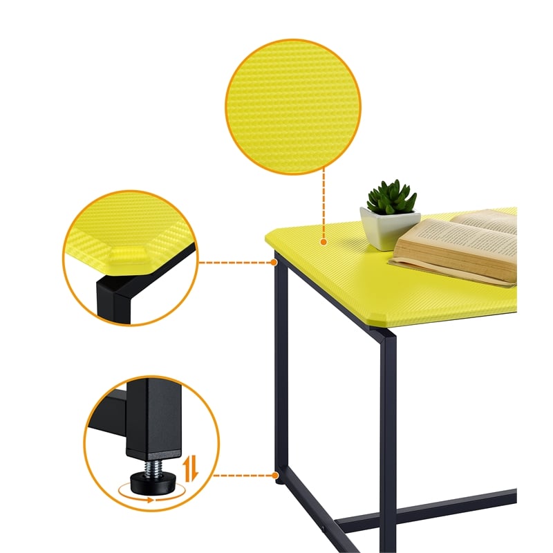 Lilola Home GT 3 PC Engineered Wood Coffee Table and End Table Set in Yellow