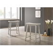 Set of 2 Alonzo Light Gray Wood Backless Ergonomic Counter Height Stool