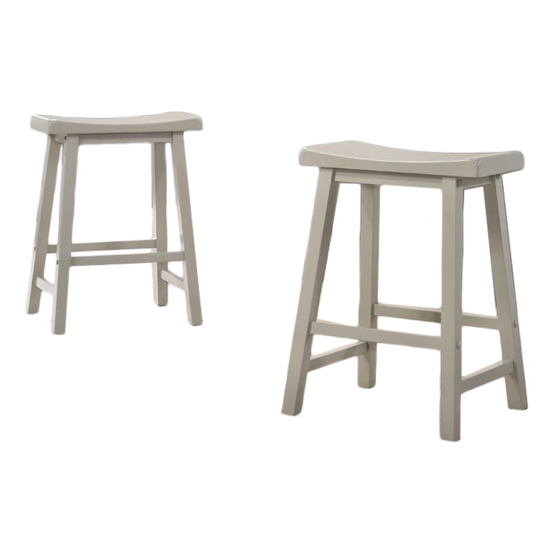 Set of 2 Alonzo Light Gray Wood Backless Ergonomic Counter Height Stool