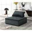 Lilola Home Anna Velvet Armless Lounge Chair Tufted Seat in Black
