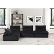 Lilola Home Anna Velvet 4-Seater Modular Sofa with Tufted Seat in Black