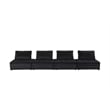 Lilola Home  Anna Velvet 4 Pc Modular Sofa with Tufted Seat in Black