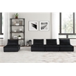 Lilola Home Anna Velvet 4 Piece Sectional Sofa with Tufted Seat in Black