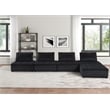 Lilola Home Anna Velvet 5 Piece Sectional Sofa with Tufted Seat in Black