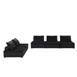 Lilola Home Anna Velvet 5 Piece Sectional Sofa with Tufted Seat in Black