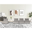 Lilola Home Anna Velvet 4-Seater Modular Sofa with Tufted Seat in Light Gray