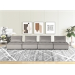 Lilola Home Anna Velvet 4 Pc Sectional Sofa with Tufted Seat in Light Gray