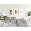 Lilola Home Anna Velvet 5 Pc Sectional Sofa Ottoman w/ Tufted Seat in Light Gray