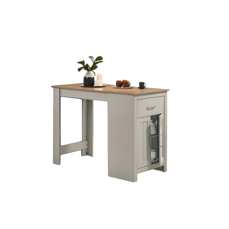 Alonzo Light Gray Engineered Wood Counter Height Table and 2 Counter Stools