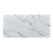 Landon Coffee Table with Glass White Marble Texture Top and Bent Wood Design