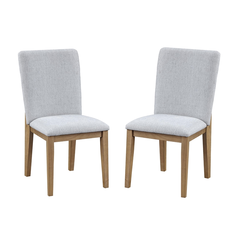 Delphine Set of 2 Gray Linen Fabric Dining Chair