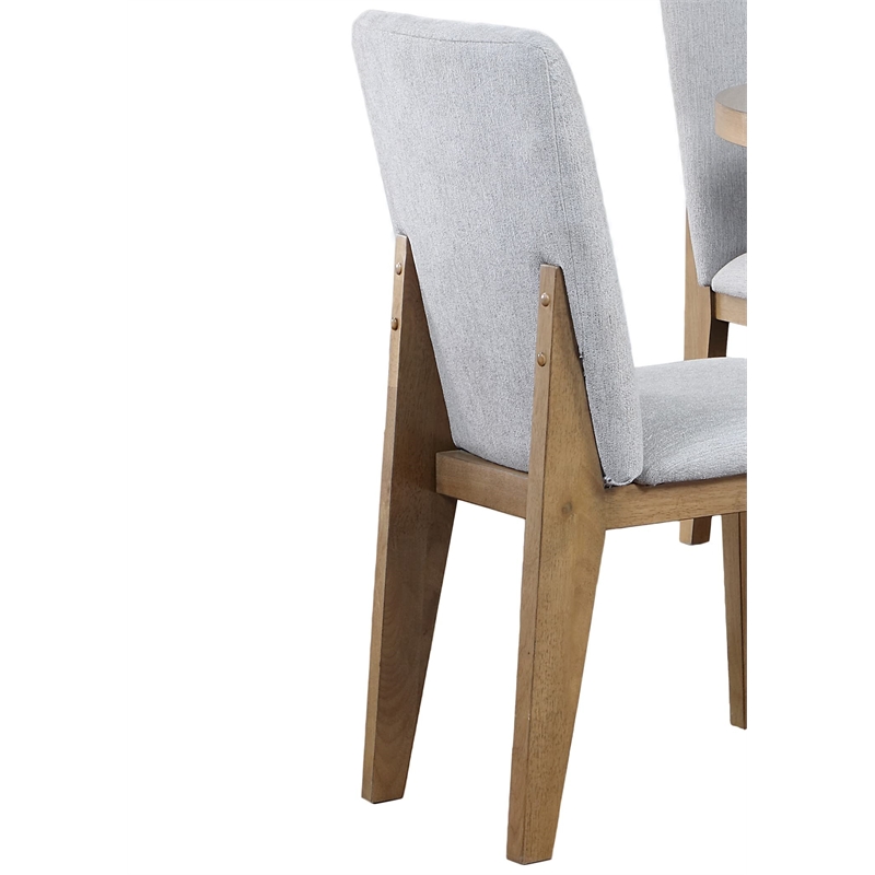 Delphine Set of 2 Gray Linen Fabric Dining Chair