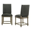 Everton Set of 2 Gray Fabric Dining Chair with Nailhead Trim