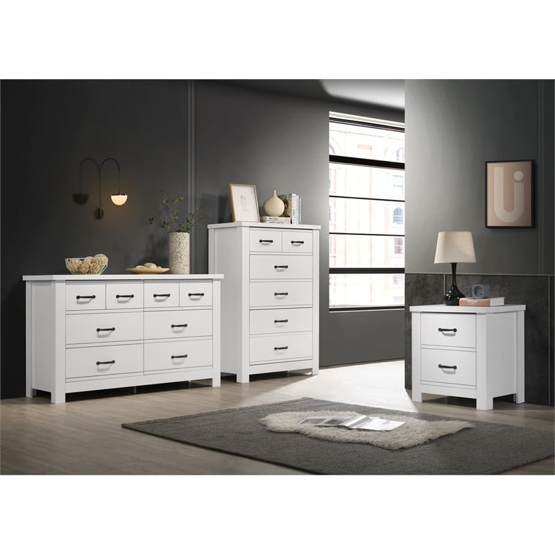 Lilola Home Cassini 3-Piece Engineered Wood Bedroom Set in White