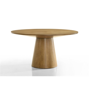 Jasper Driftwood Finish 59&quotW Contemporary Round Dining Table with Pedestal Base