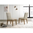 Jasper Set of 2 Driftwood Finish Contemporary Beige Fabric Dining Chair