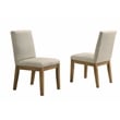 Jasper Set of 2 Driftwood Finish Contemporary Beige Fabric Dining Chair