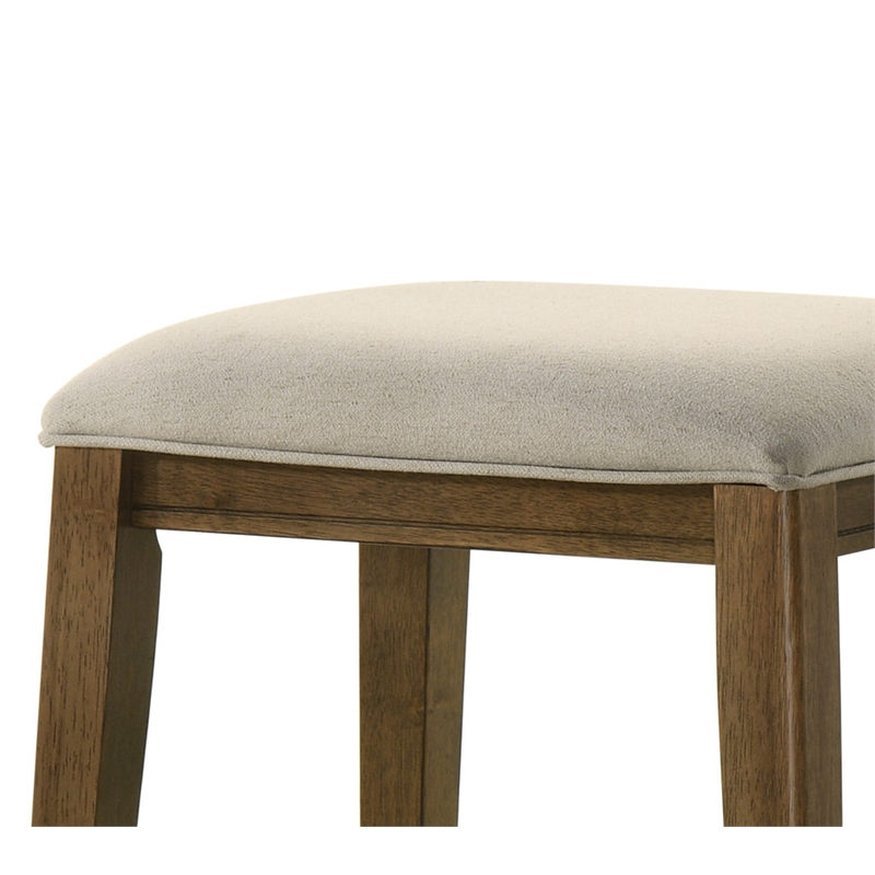 Sasha Walnut Wood Counter Height Stool with Upholstered Seat