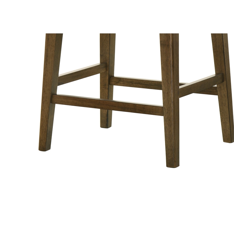 Sasha Walnut Wood Counter Height Stool with Upholstered Seat