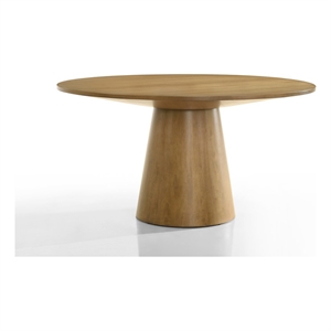 Jasper Driftwood Finish 47&quotW Contemporary Round Dining Table with Pedestal Base