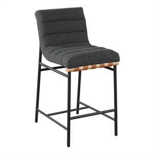 Lahni Dark Gray Boucle Fabric Counter Height Chair