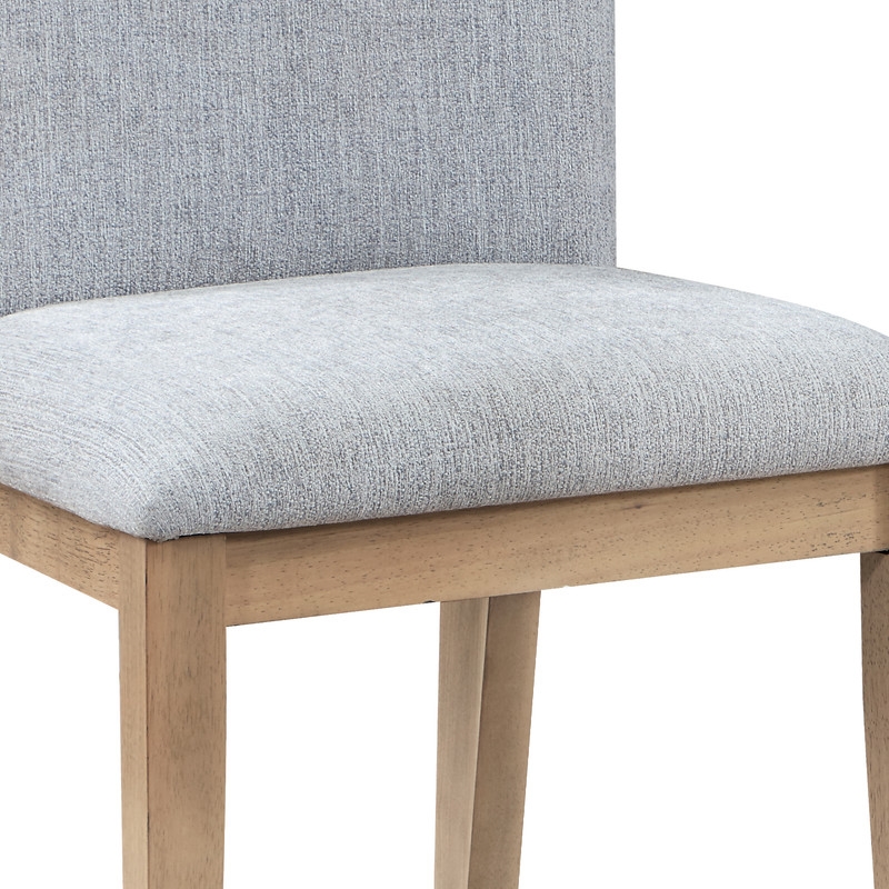 Caspian Set of 2 Gray Linen Fabric and Oak Finish Dining Chair