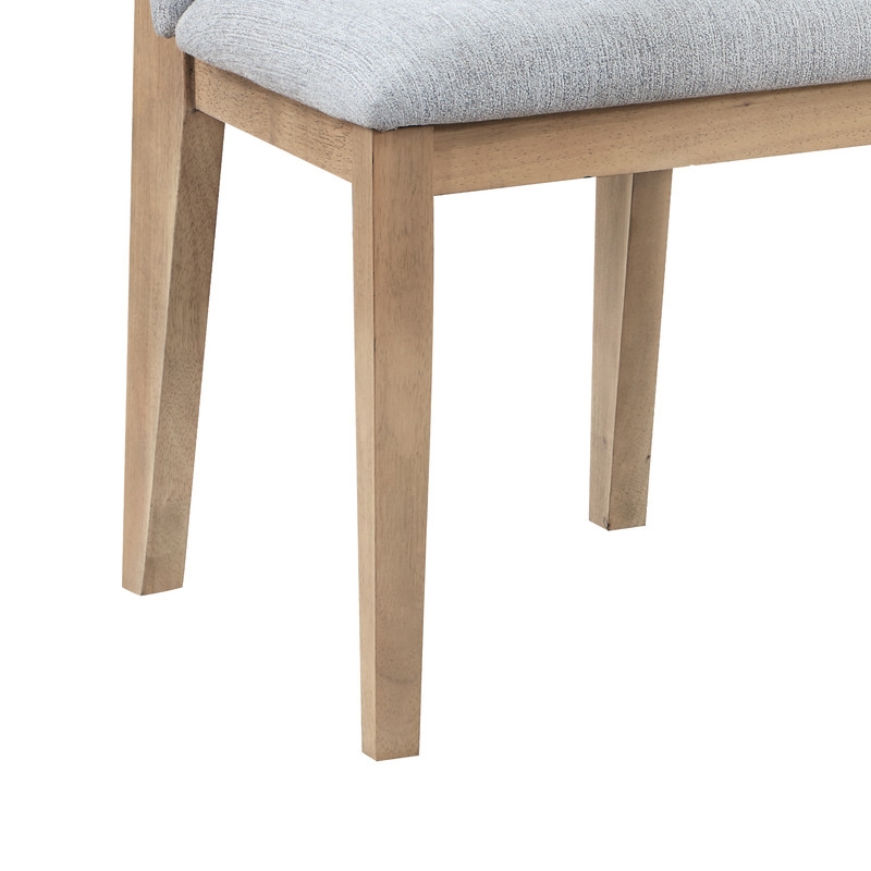 Caspian Set of 2 Gray Linen Fabric and Oak Finish Dining Chair