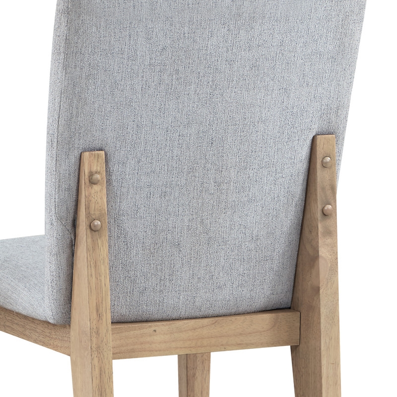 Caspian Set of 2 Gray Linen Fabric and Oak Finish Dining Chair