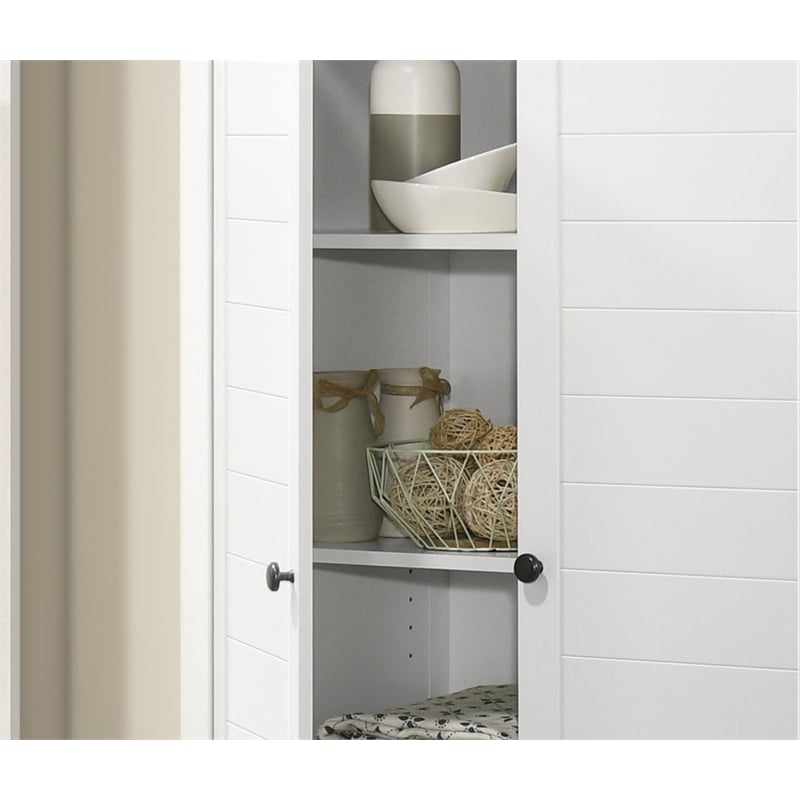 Lilola Home Claire 2-Door Engineered Wood Storage Cabinet in White
