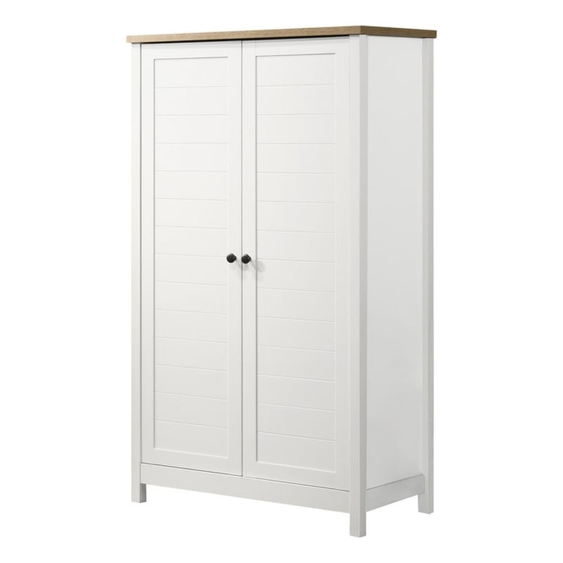 Lilola Home Claire 2-Door Engineered Wood Storage Cabinet in White