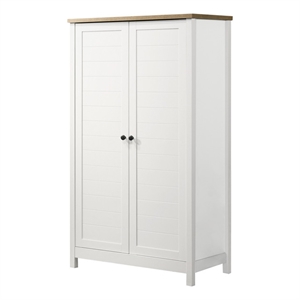 Lilola Home Claire 2-Door Engineered Wood Storage Cabinet in White