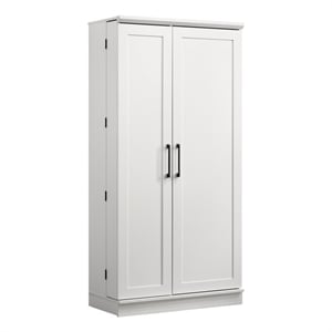 Lilola Home Lincoln 2-Door Engineered Wood Storage Cabinet in White