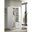 Aubree White Engineered Wood Wardrobe Cabinet Armoire with Drawers