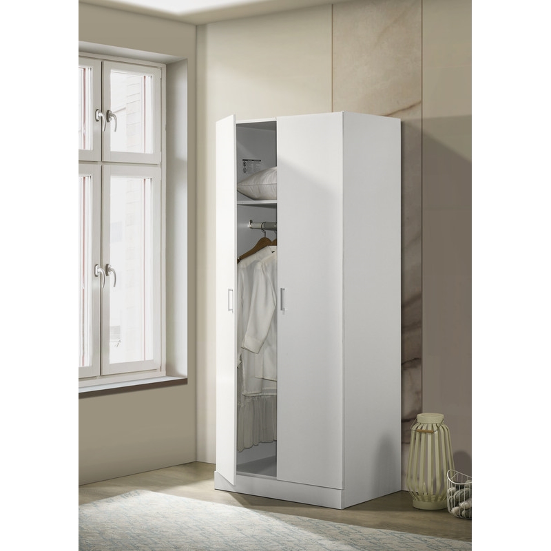 Michael White Engineered Wood Double Door Wardrobe Cabinet Armoire
