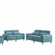 Valentina Blue Chenille Sofa Loveseat Living Room Set