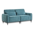 Valentina Blue Chenille Sofa Loveseat Living Room Set