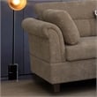 Diego Brown Fabric Sectional Right Facing Chaise Storage Ottoman 2 Throw Pillows