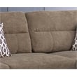 Diego Brown Fabric Sectional Right Facing Chaise Storage Ottoman 2 Throw Pillows