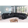 Celine Dark Gray Chenille Fabric Sectional Chaise Cupholders Charging Ports