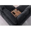 Celine Dark Gray Chenille Fabric Sectional Chaise Cupholders Charging Ports