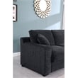 Celine Dark Gray Chenille Fabric Sectional Chaise Cupholders Charging Ports