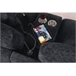 Celine Dark Gray Chenille Fabric Sectional Chaise Cupholders Charging Ports