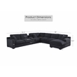 Celine Dark Gray Chenille Fabric Sectional Chaise Cupholders Charging Ports
