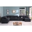 Celine Dark Gray Chenille Fabric Sectional Chaise Cupholders Charging Ports