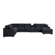 Celine Dark Gray Chenille Fabric Sectional Chaise Cupholders Charging Ports