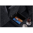 Celine Dark Gray Chenille Fabric Sectional Chaise Cupholders Charging Ports
